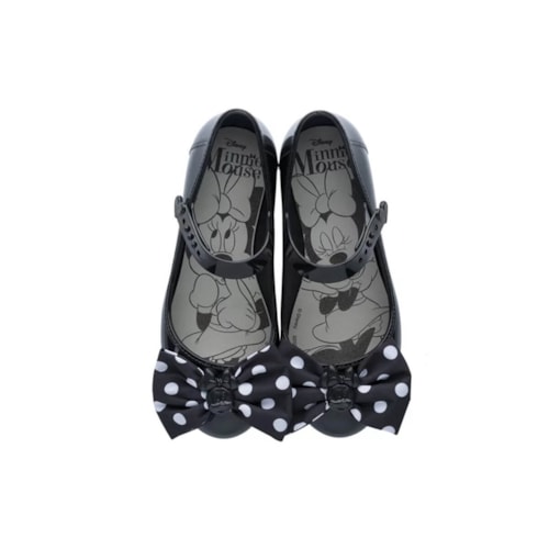 Sapatilha Grendene Minnie Laços Menina 22482 Preto/Branco