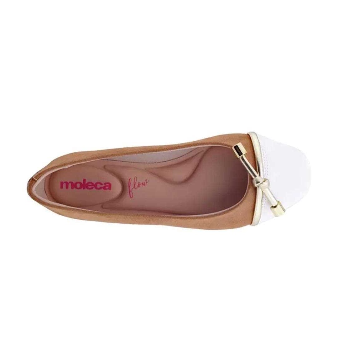 Sapatilha Moleca 5724.102 Camel/Branco Sapatilha Moleca 5724.102 Camel/Branco