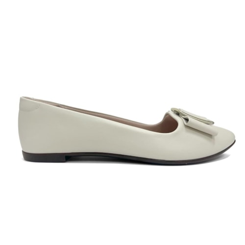 Detalhe - Sapatilha Moleca Bico Fino 5635.879 Branco Off