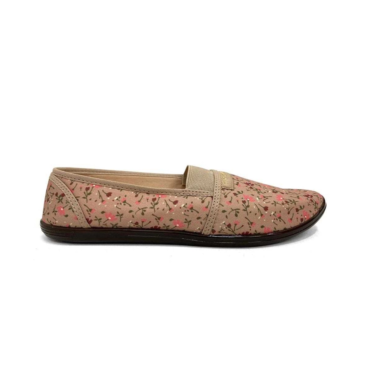 Sapatilha Moleca de Brim 520.59 Bege Floral