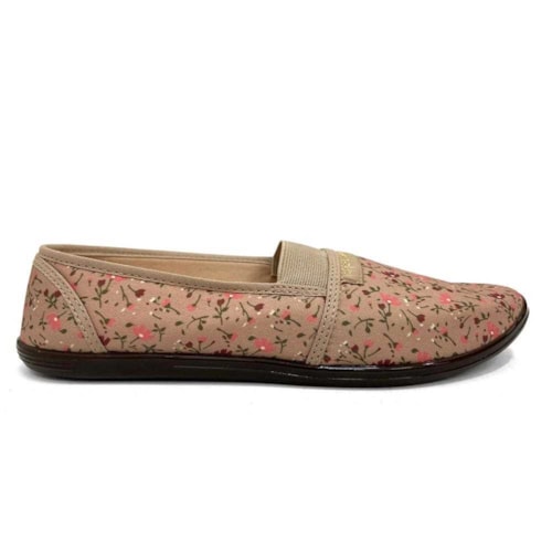 Detalhe - Sapatilha Moleca de Brim 520.59 Bege Floral
