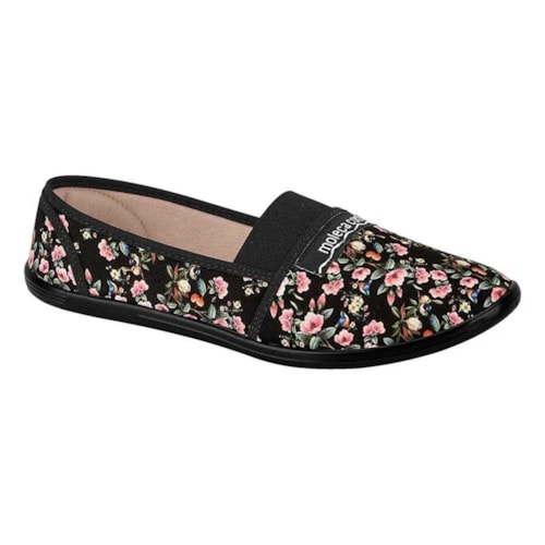 Sapatilha Moleca de Brim 520.59 Multi Preto Floral