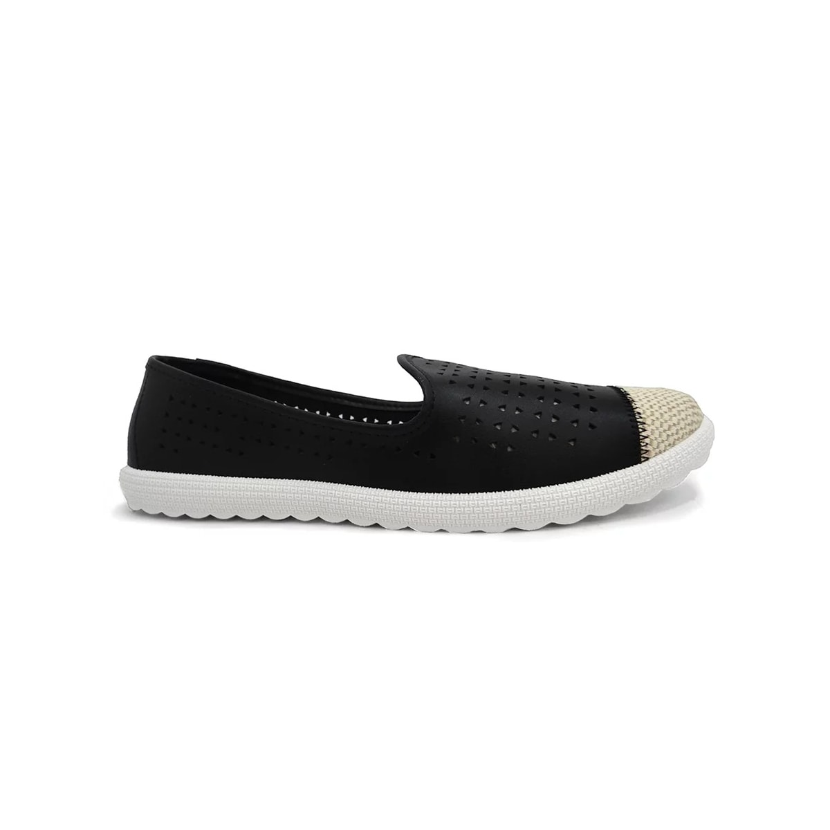 Sapatilha Moleca Espadrille 5748.119 Preto/Cru Sapatilha Moleca Espadrille 5748.119 Preto/Cru