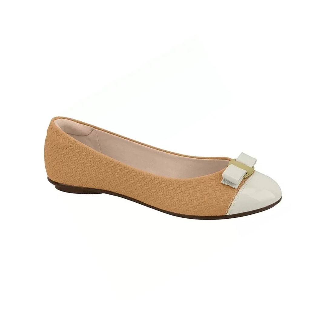 Sapatilha Moleca Feminina 5642.326 Areia/Branco