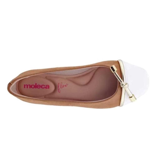 Sapatilha Moleca  Feminina 5724.102 Camel/Branco