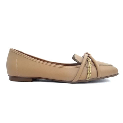 Detalhe - Sapatilha Moleca Mocassim 5737.212 Tan/Multi Tan