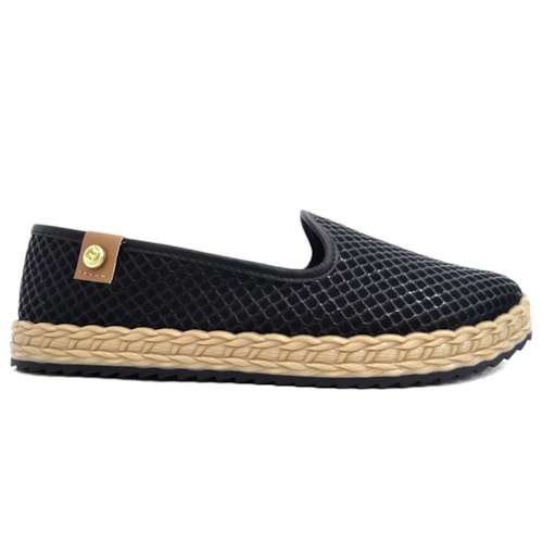 Detalhe - Sapatilha Moleca Tipo Alpargata 5696.304 Preto