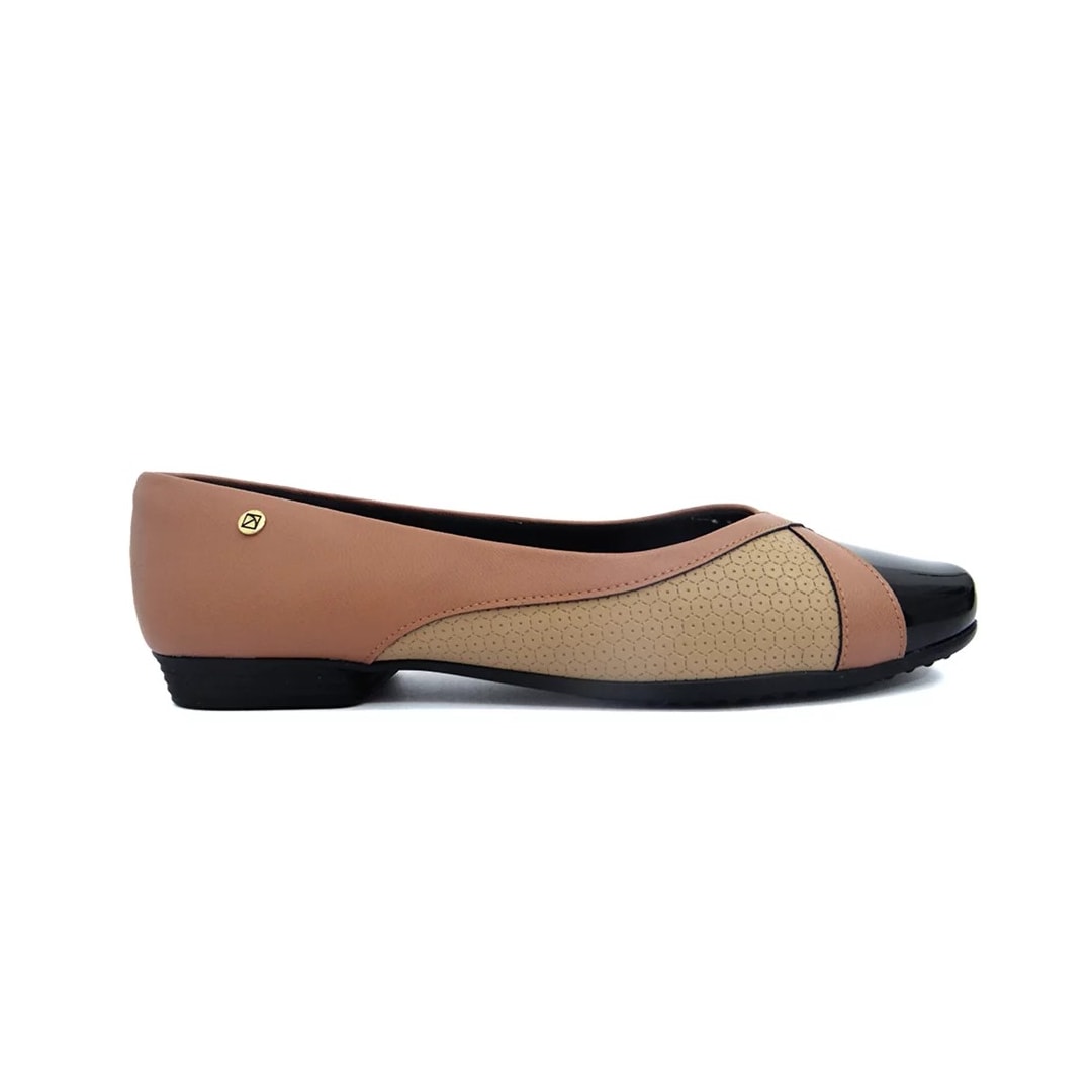 Sapatilha Piccadilly 250205 Terracota/Nude/Preto Sapatilha Piccadilly 250205 Terracota/Nude/Preto