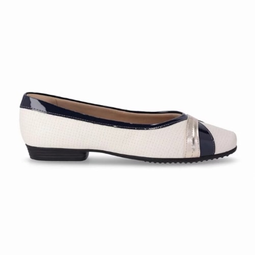 Sapatilha Piccadilly Conforto 250224 Off White/Preto