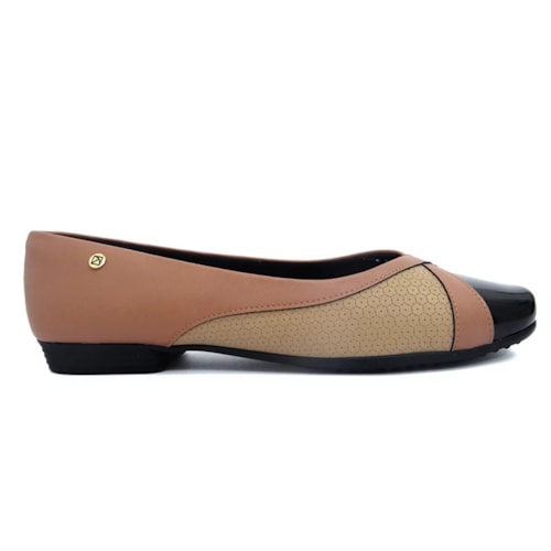 Sapatilha Piccadilly Feminina 250205 Terracota/Nude/Preto