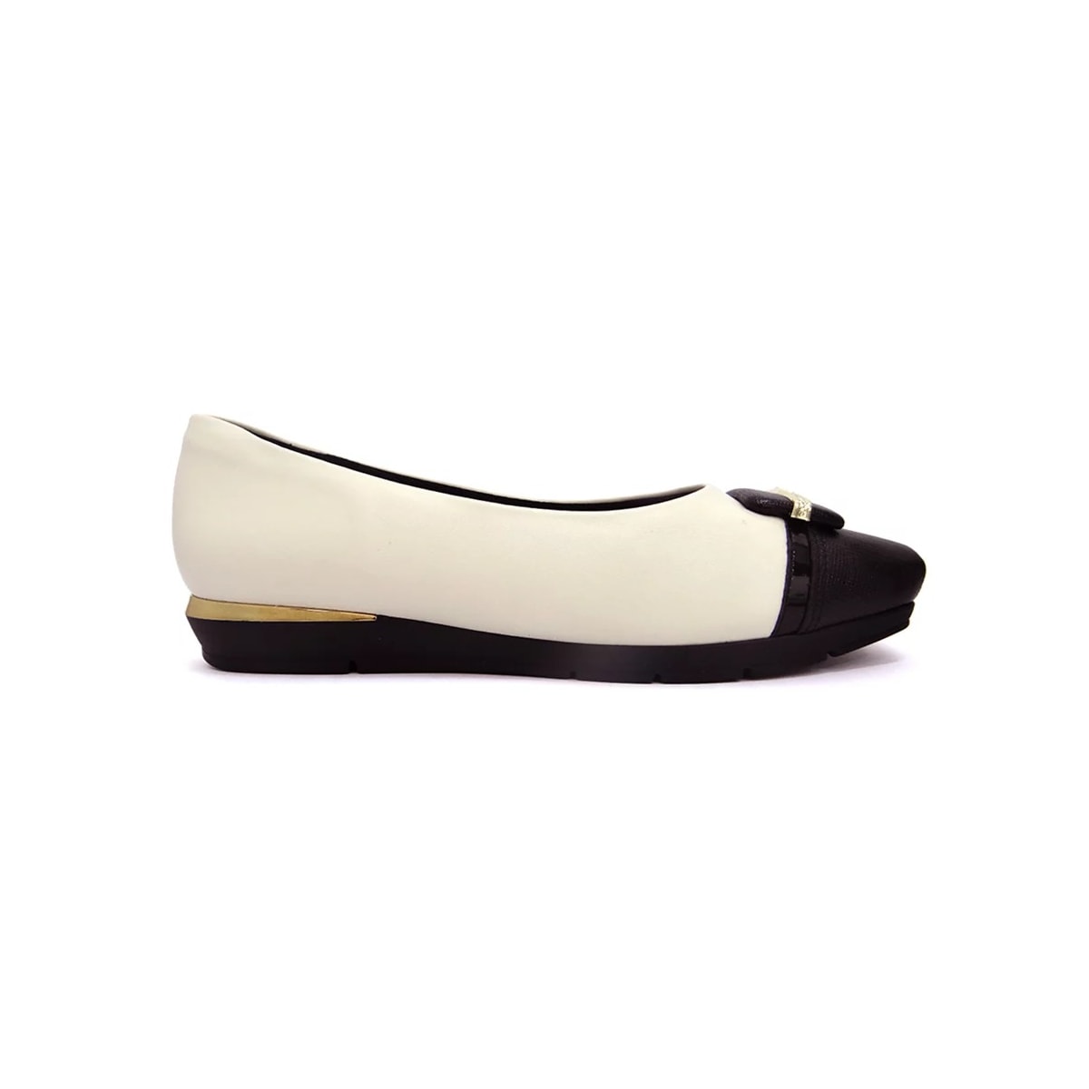 Sapatilha Piccadilly Joanete 147196 Off White/Preto Sapatilha Piccadilly Joanete 147196 Off White/Preto