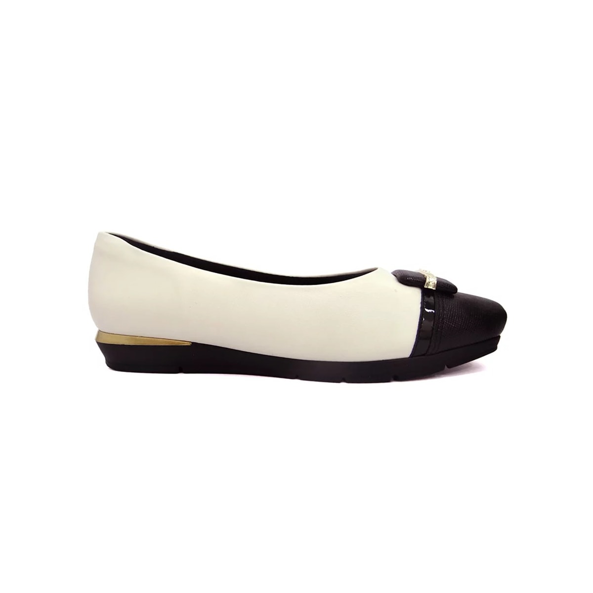 Sapatilha Piccadilly Joanete 147196 Off White/Preto Sapatilha Piccadilly Joanete 147196 Off White/Preto