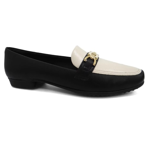 Sapatilha Piccadilly Mocassim 250230 Preto/Off White