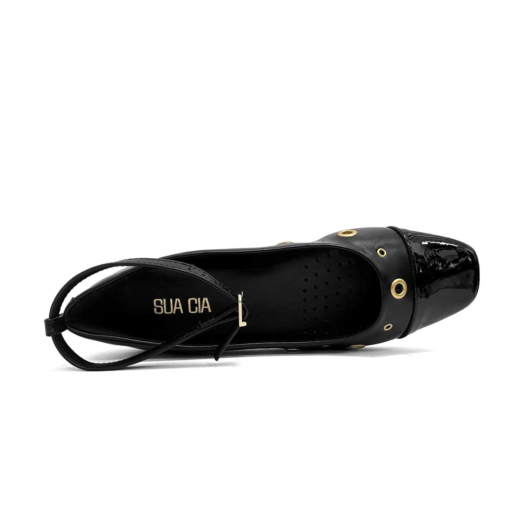 Sapatilha Sua Cia Bico Fino 8222.15918 Preto Sapatilha Sua Cia Bico Fino 8222.15918 Preto