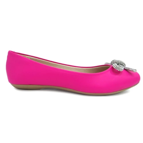Detalhe - Sapatilha Sua Cia Bico Quadrado 8304 Fucsia Neon
