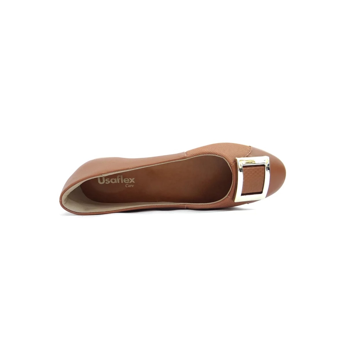 Sapatilha Usaflex Couro Conforto Ae2703 Canela Sapatilha Usaflex Couro Conforto Ae2703 Canela