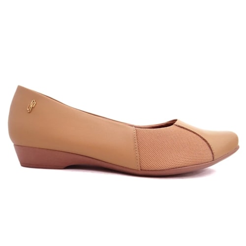 Detalhe - Sapatilha Usaflex Couro Joanetes Ai1402 Amendoa