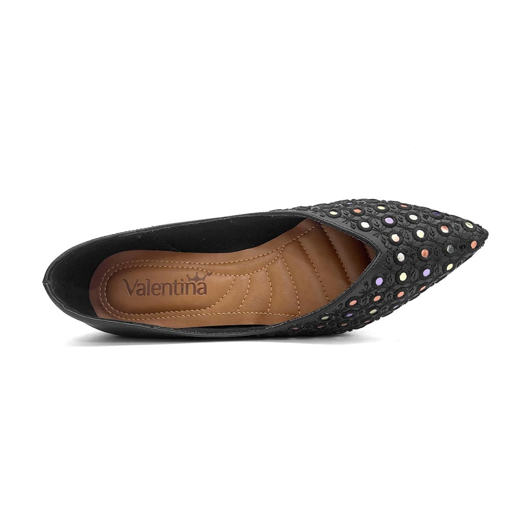 Sapatilha Valentina Bico Fino 001 Preto