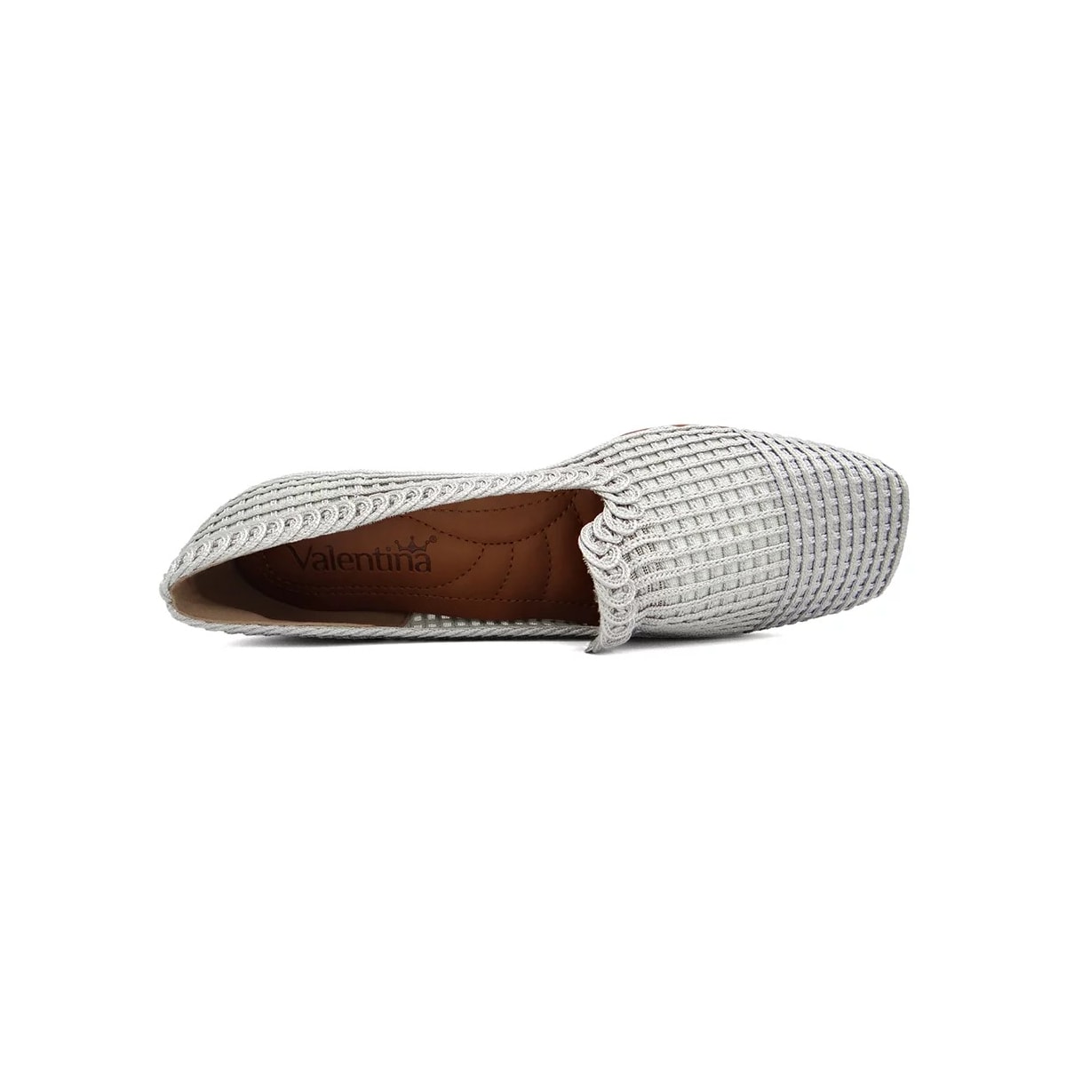 Sapatilha Valentina Bico Quadrado 360145 Prata Sapatilha Valentina Bico Quadrado 360145 Prata