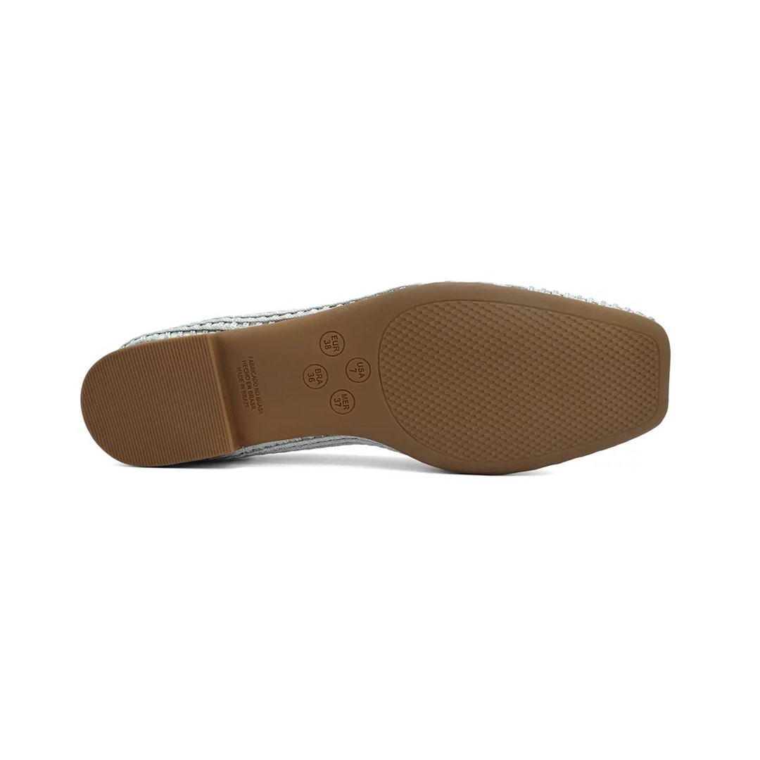 Sapatilha Valentina Bico Quadrado 360145 Prata Sapatilha Valentina Bico Quadrado 360145 Prata