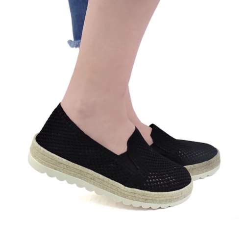Detalhe - Sapatilha Valentina Espadrille 396169 Preto