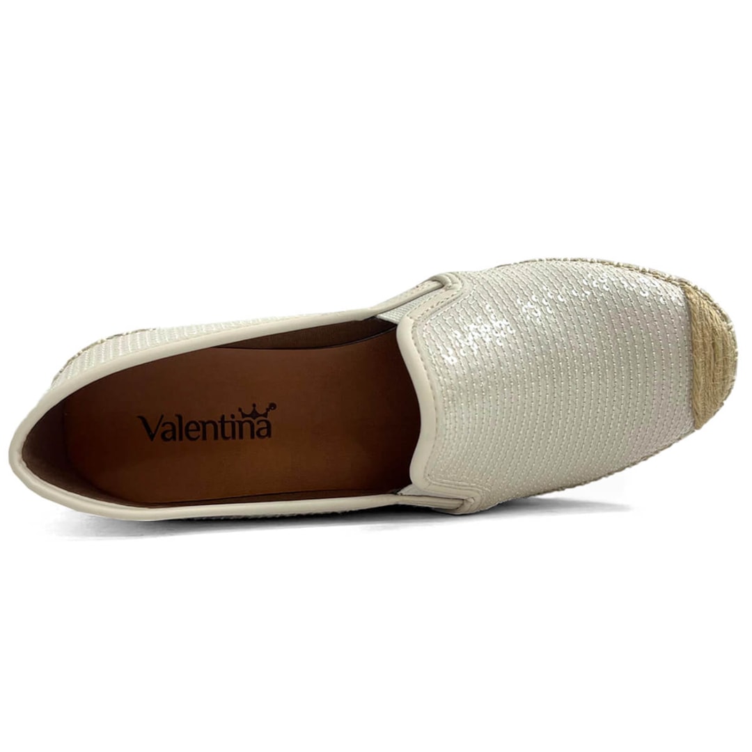 Sapatilha Valentina Espadrille Bordada 392387 Off White