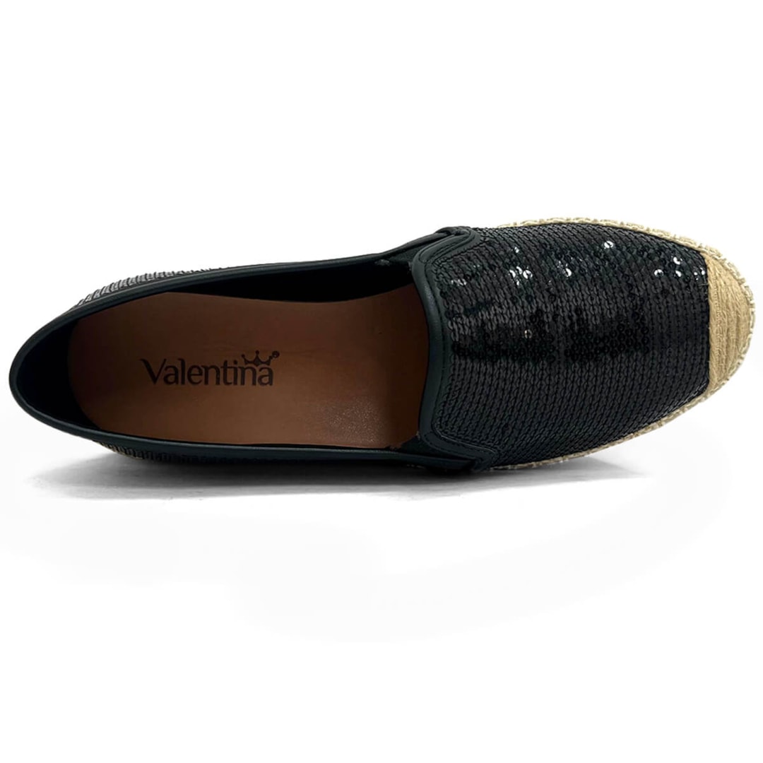 Sapatilha Valentina Espadrille Bordada 392387 Preto Sapatilha Valentina Espadrille Bordada 392387 Preto