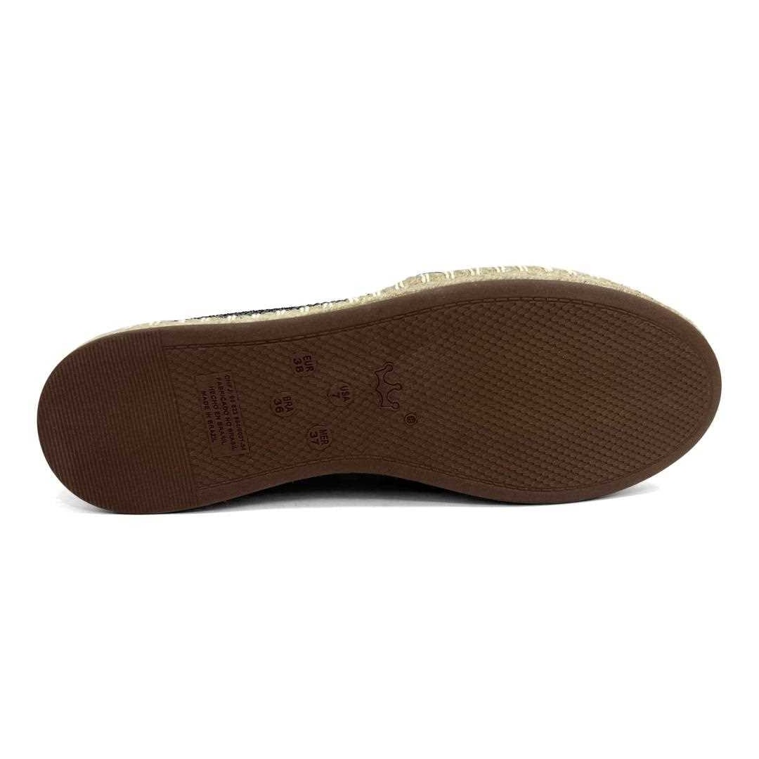 Sapatilha Valentina Espadrille Bordada 392387 Preto Sapatilha Valentina Espadrille Bordada 392387 Preto