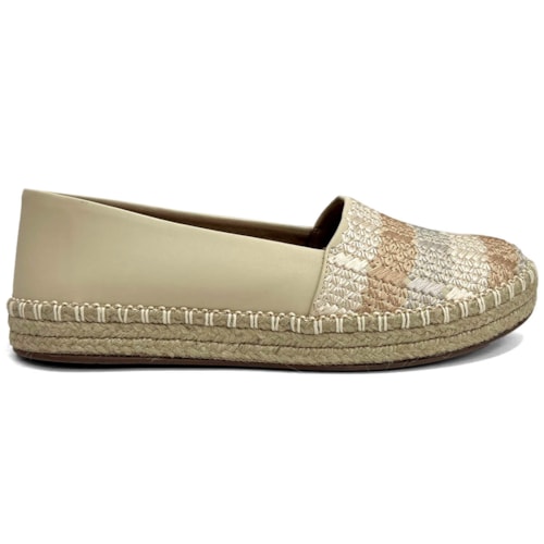 Sapatilha Valentina Espadrille Bordada 392395 Manteiga