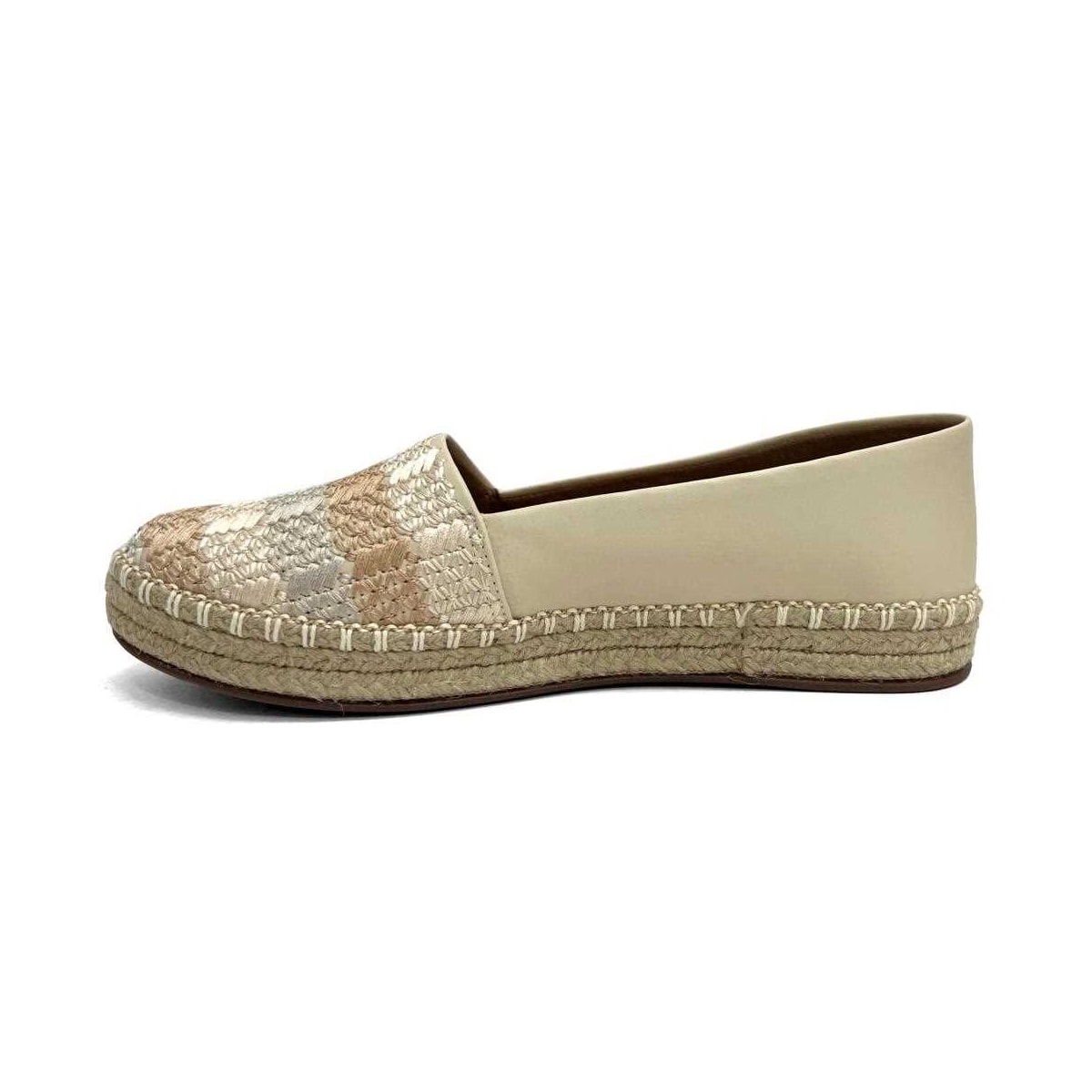 Sapatilha Valentina Espadrille Bordada 392395 Manteiga Sapatilha Valentina Espadrille Bordada 392395 Manteiga
