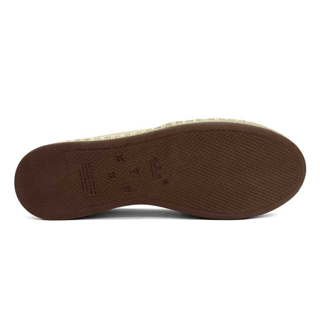 Sapatilha Valentina Espadrille Bordada 392395 Manteiga
