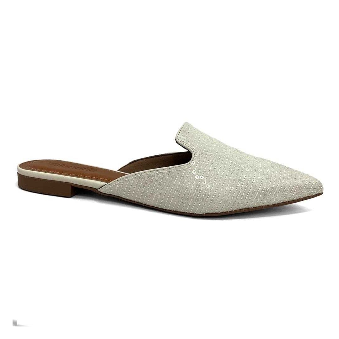 Sapatilha Valentina Mule Bico Fino 373061 Off White