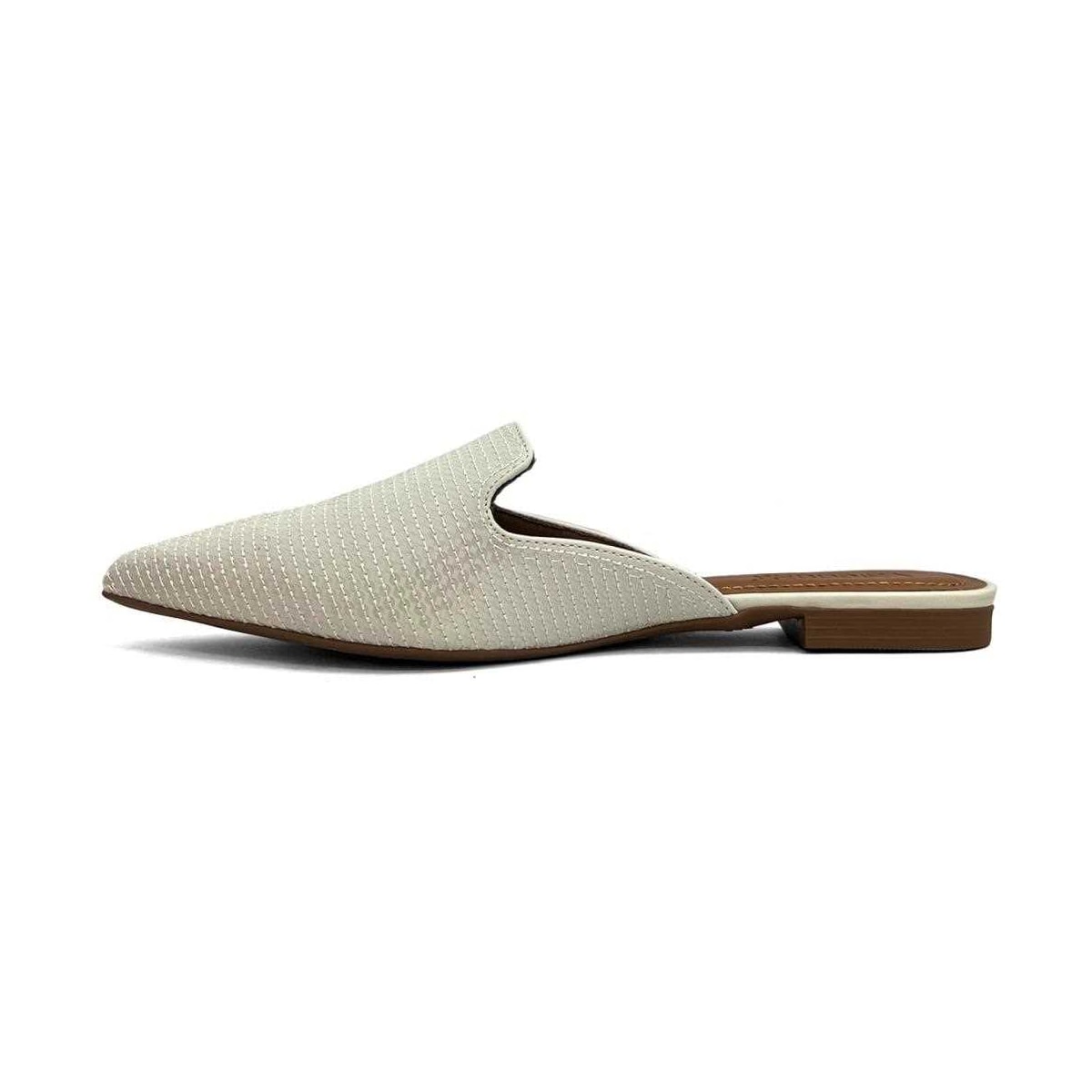 Sapatilha Valentina Mule Bico Fino 373061 Off White