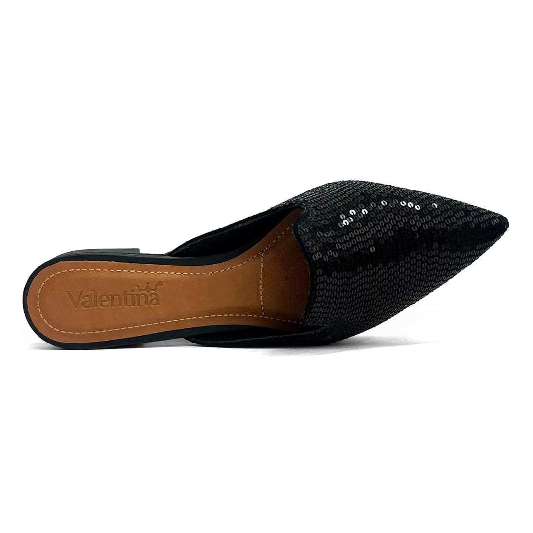 Sapatilha Valentina Mule Bico Fino 373061 Preto