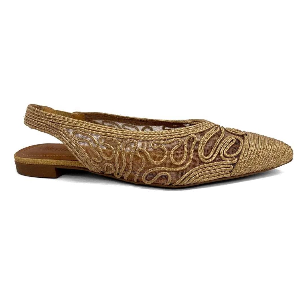 Sapatilha Valentina Slingback Bico Fino 373280 Caramelo