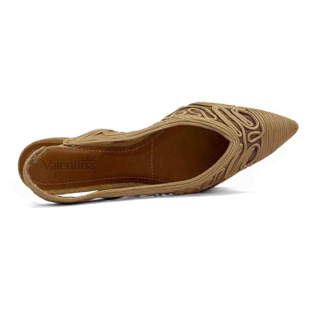 Sapatilha Valentina Slingback Bico Fino 373280 Caramelo Sapatilha Valentina Slingback Bico Fino 373280 Caramelo