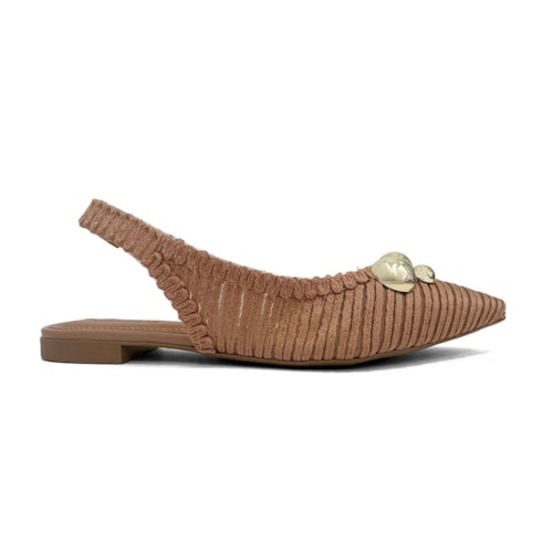 Detalhe - Sapatilha Valentina Slingback Bico Fino 373314 Mocha Mouse
