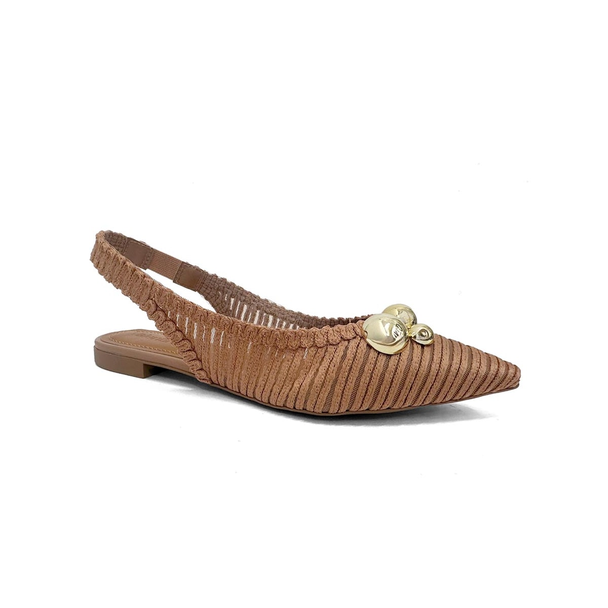 Sapatilha Valentina Slingback Bico Fino 373314 Mocha Mouse Sapatilha Valentina Slingback Bico Fino 373314 Mocha Mouse