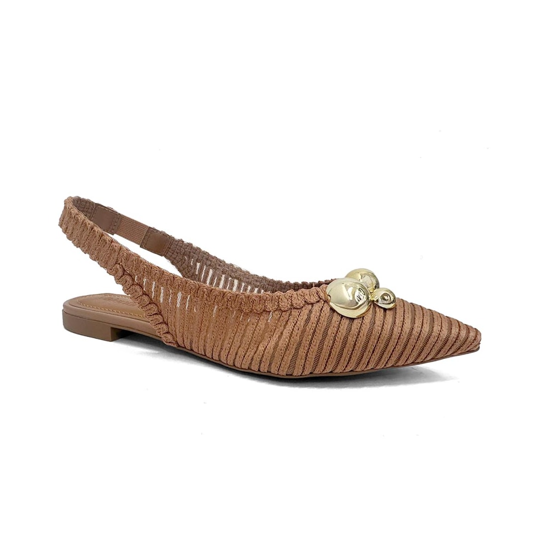 Sapatilha Valentina Slingback Bico Fino 373314 Mocha Mouse