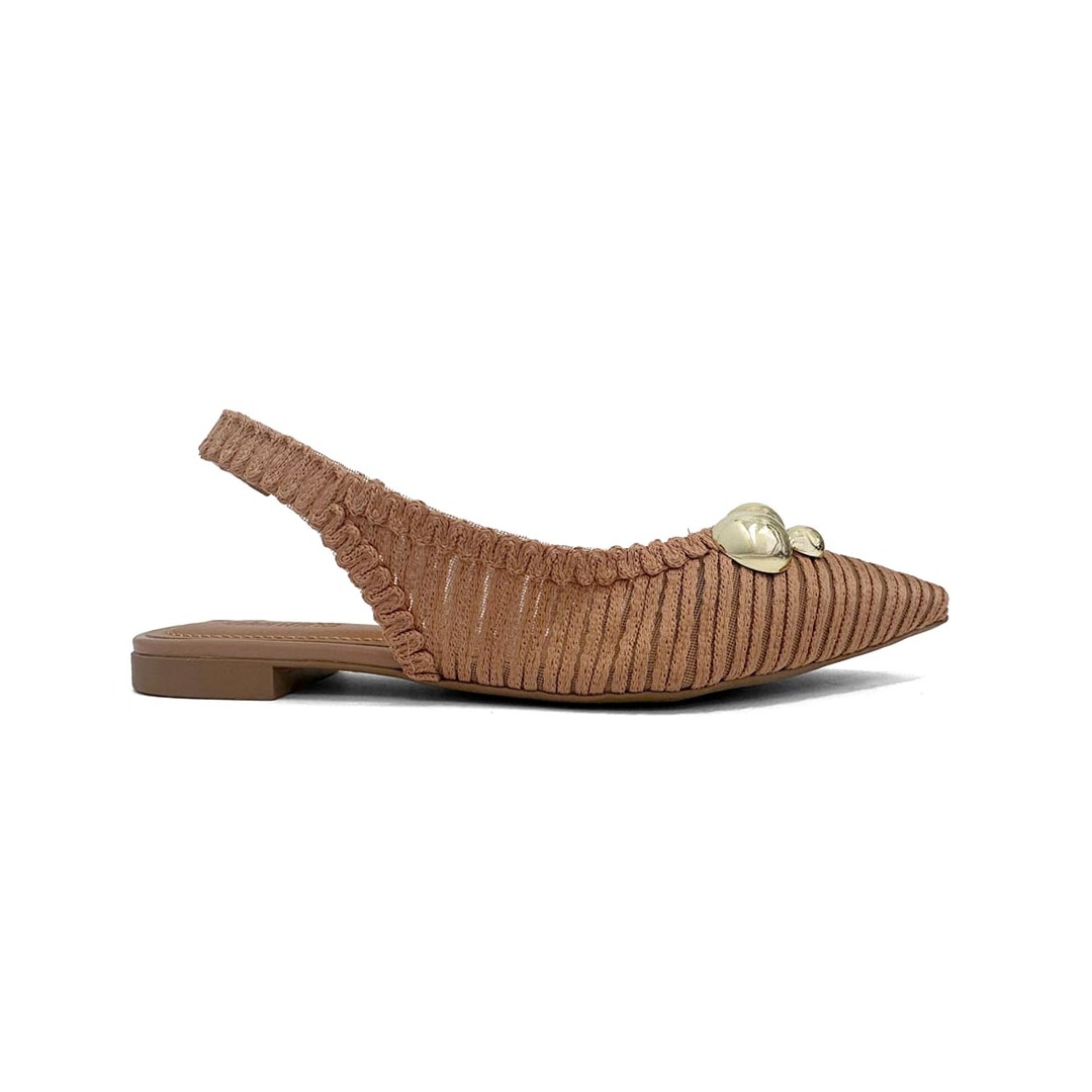 Sapatilha Valentina Slingback Bico Fino 373314 Mocha Mouse Sapatilha Valentina Slingback Bico Fino 373314 Mocha Mouse
