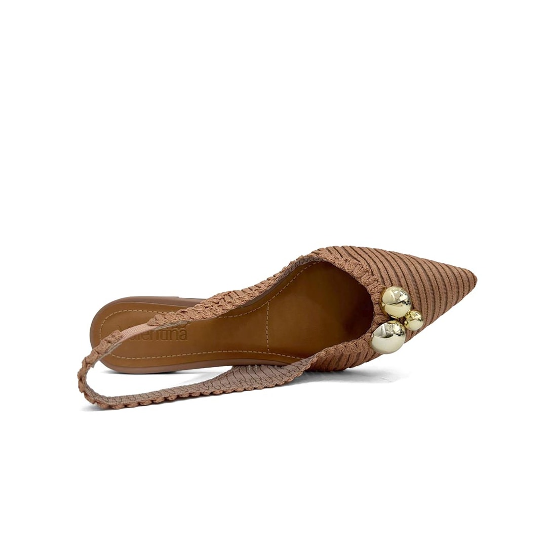 Sapatilha Valentina Slingback Bico Fino 373314 Mocha Mouse Sapatilha Valentina Slingback Bico Fino 373314 Mocha Mouse