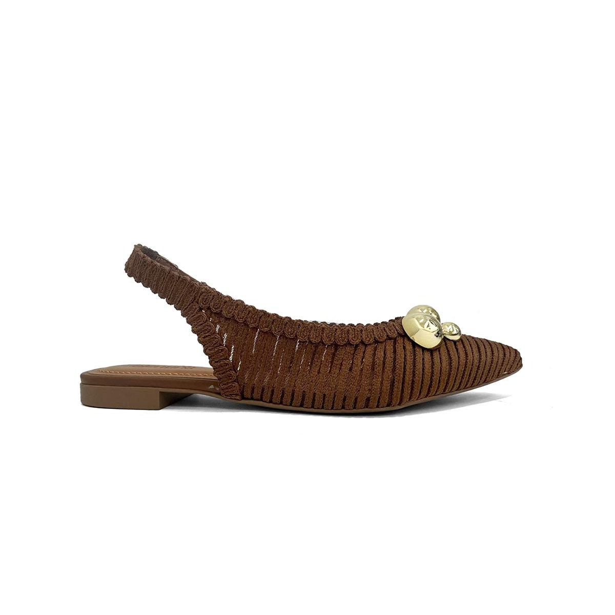 Sapatilha Valentina Slingback Bico Fino 373314 Nogueira Sapatilha Valentina Slingback Bico Fino 373314 Nogueira