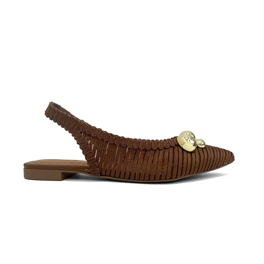 Sapatilha Valentina Slingback Bico Fino 373314 Nogueira