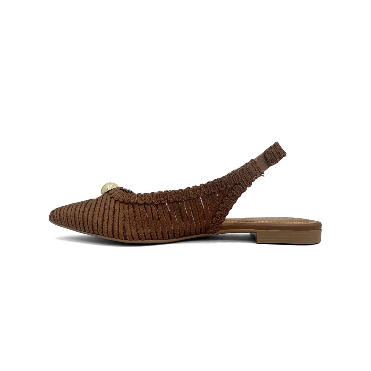 Sapatilha Valentina Slingback Bico Fino 373314 Nogueira Sapatilha Valentina Slingback Bico Fino 373314 Nogueira