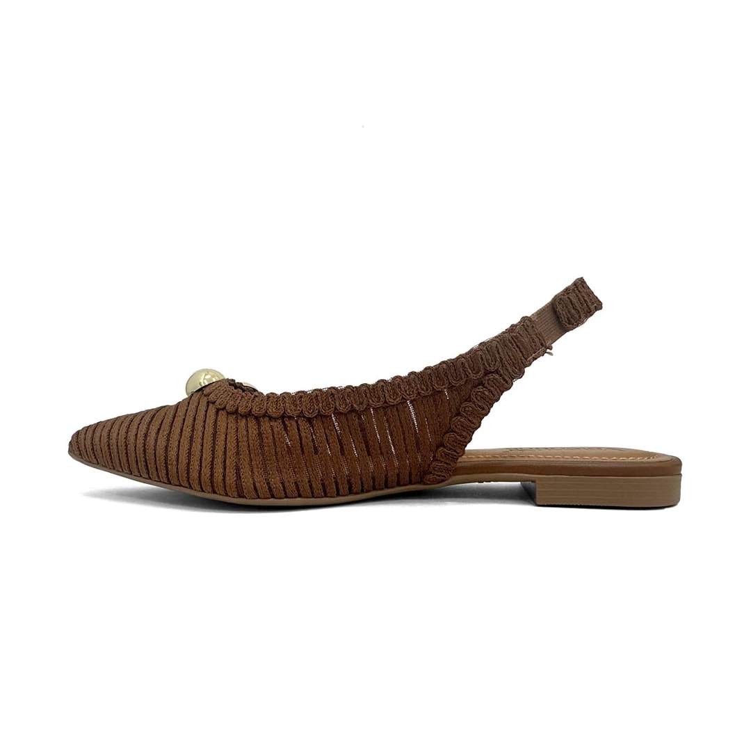 Sapatilha Valentina Slingback Bico Fino 373314 Nogueira