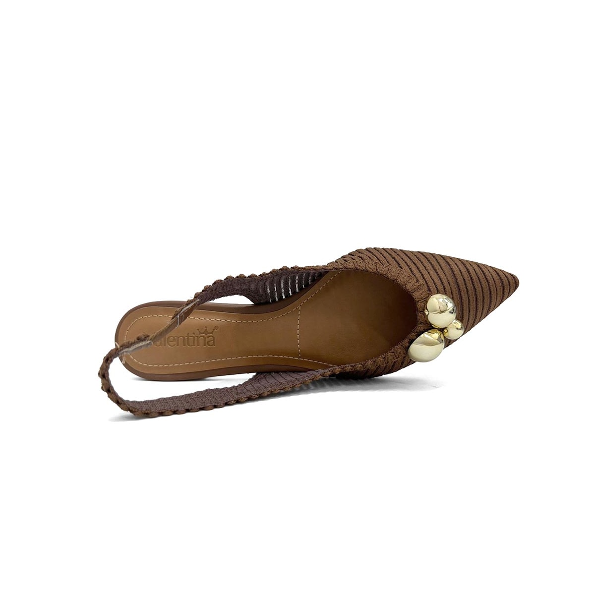 Sapatilha Valentina Slingback Bico Fino 373314 Nogueira