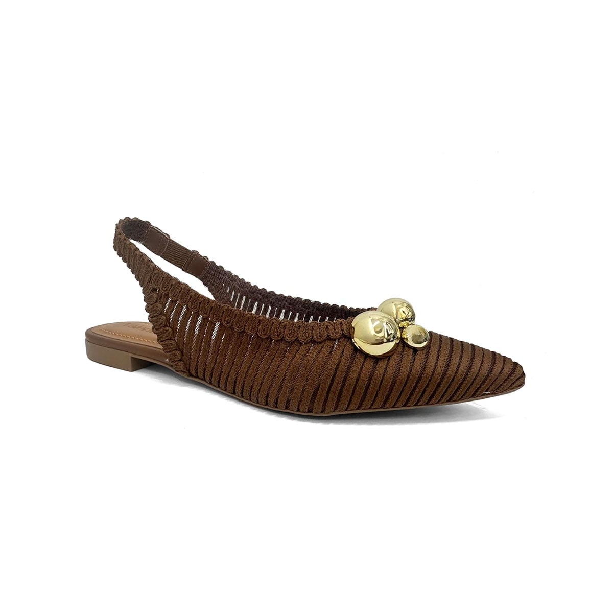 Sapatilha Valentina Slingback Bico Fino 373314 Nogueira Sapatilha Valentina Slingback Bico Fino 373314 Nogueira