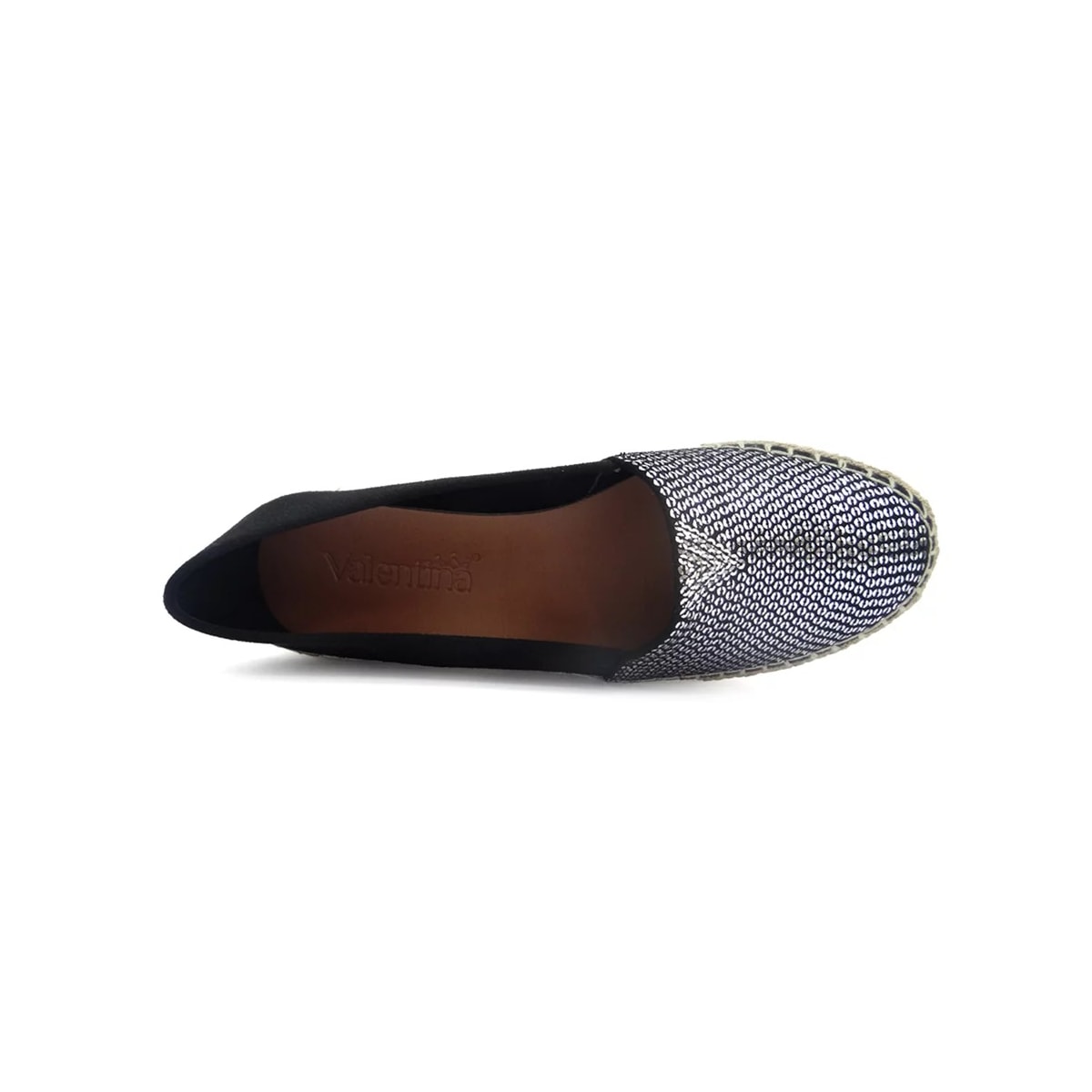 Sapatilha Valentina Tipo Alpargata 396164 Preto/Prata