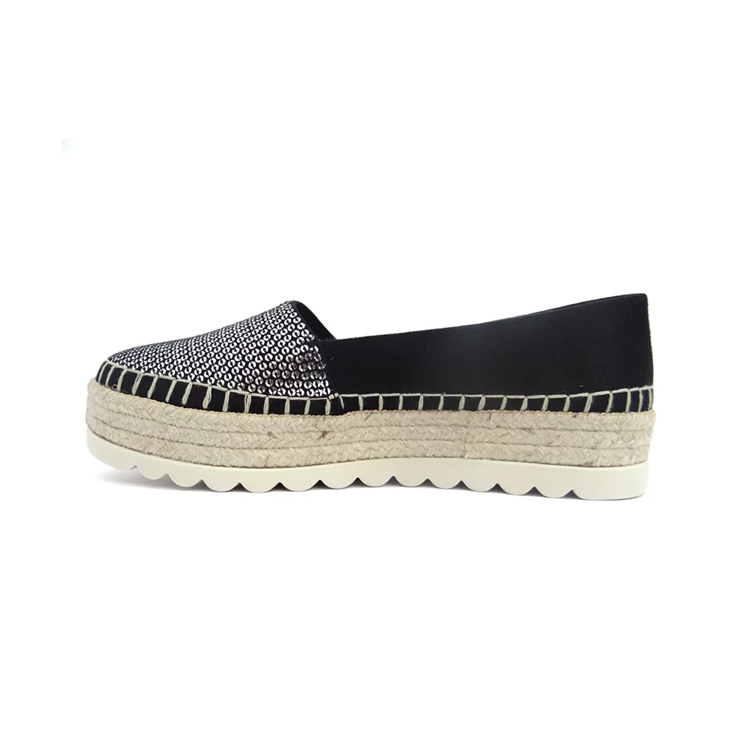 Sapatilha Valentina Tipo Alpargata 396164 Preto/Prata