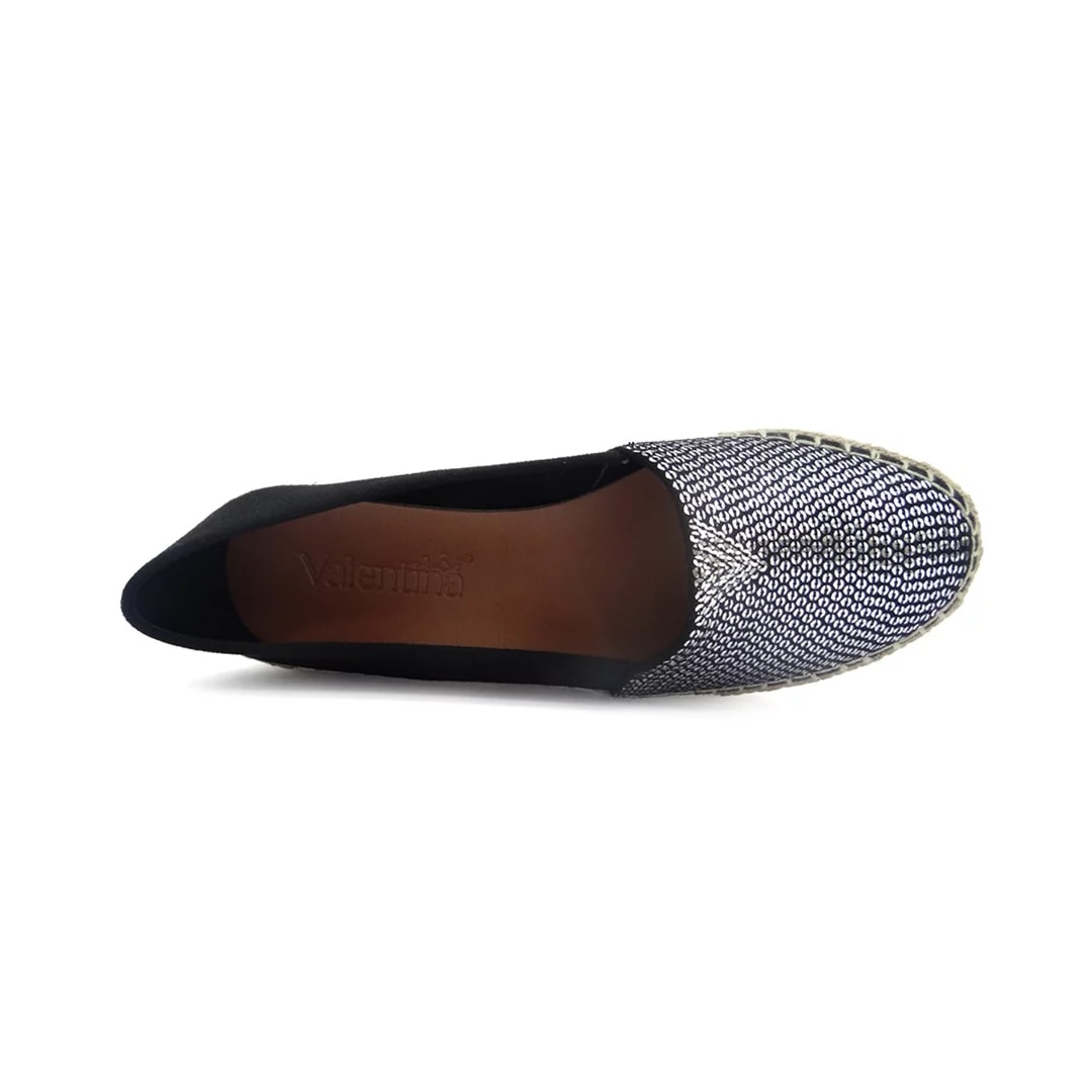Sapatilha Valentina Tipo Alpargata 396164 Preto/Prata